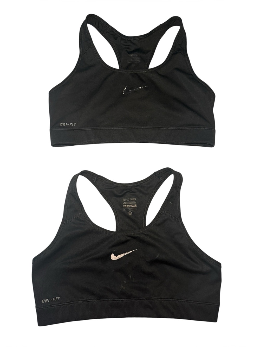 Nike Women’s Dri-Fit Black Sports Bras Size Medium Set of 2 VGUC